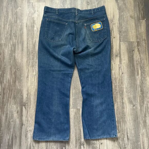 Vintage 70’s Levi’s 646-0217 Flare Bottom Jeans Orange Tab Talon Size 42X30